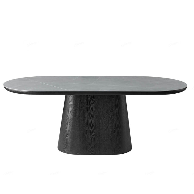 Eclipse Modern Oval Grey Stone Dining Table 200cm