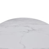 Modern Oval White Marble Stone Dining Table With Wood Base 200cm