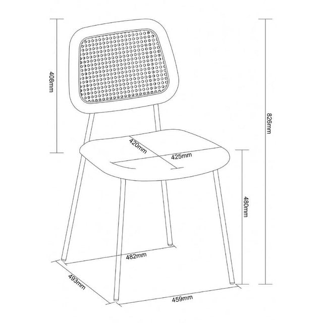       Modern-Rattan-_-Grey-Boucle-Dining-Chair-Black-Metal-Legs-Set-of-4