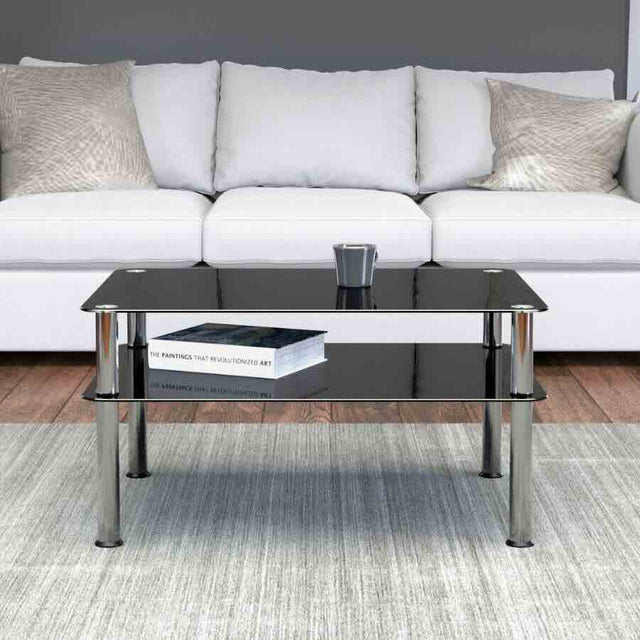 Modern-Rectangular-Black-Glass-Coffee-Table-With-Black-Glass-Shelf-_-Metal-Legs-100cm