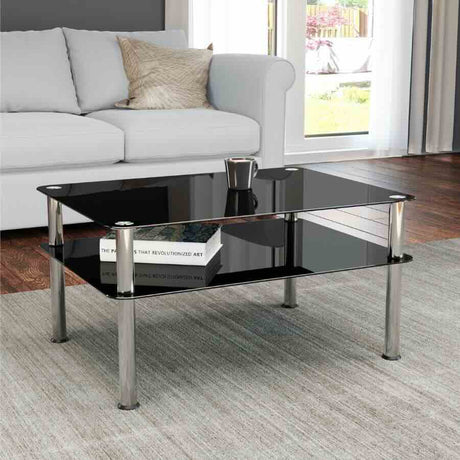 Modern-Rectangular-Black-Glass-Coffee-Table-With-Black-Glass-Shelf-_-Metal-Legs-100cm