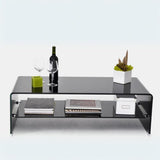 Modern-Rectangular-Black-Glass-Coffee-Table-With-Shelf-100cm