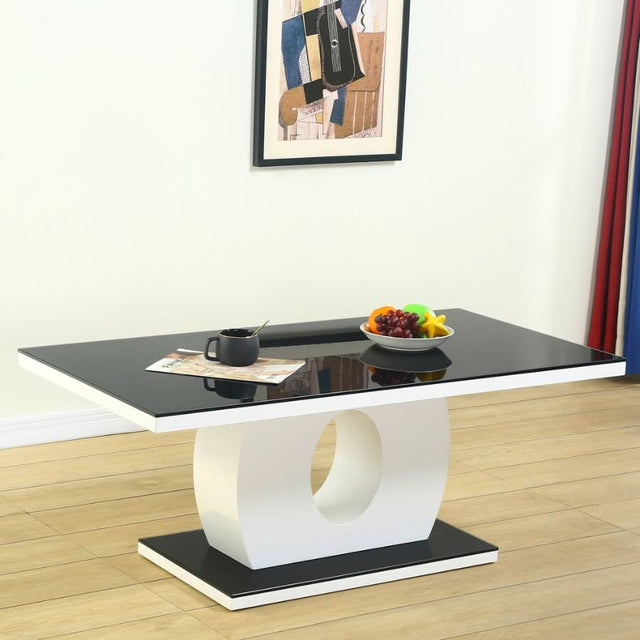 Modern-Rectangular-Black-High-Gloss-Coffee-Table-With-White-Pedestal-Base-120cm