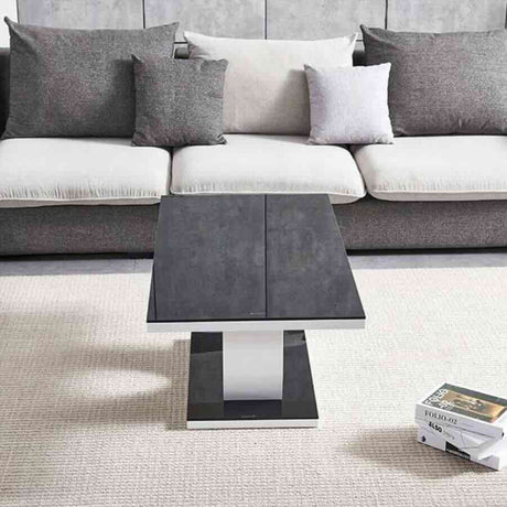 Modern-Rectangular-Black-High-Gloss-Coffee-Table-With-White-Pedestal-Base-120cm