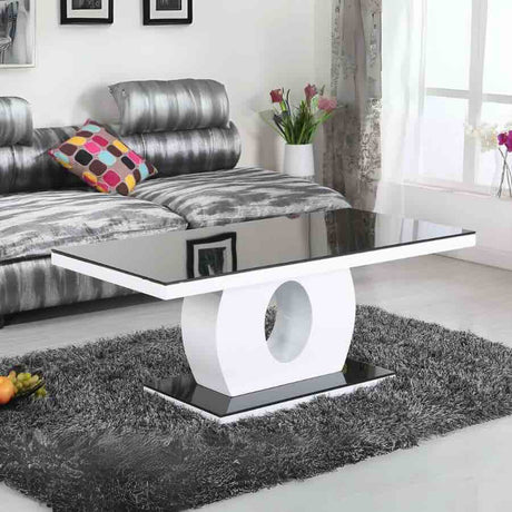 Modern-Rectangular-Black-High-Gloss-Coffee-Table-With-White-Pedestal-Base-120cm