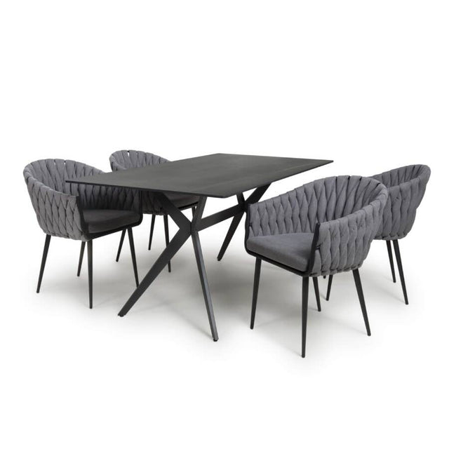 Modern-Rectangular-Black-Stone-Dining-Table-And-4-Grey-Fabric-Hand-Braided-Dining-Chairs-Kitchen-Table-Set-160cm