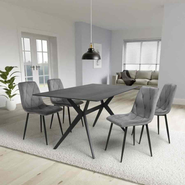 Modern-Rectangular-Black-Stone-Dining-Table-And-4-Grey-Velvet-Dining-Chairs-Kitchen-Table-Set-160cm