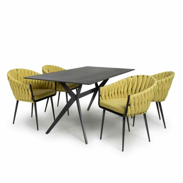 Modern-Rectangular-Black-Stone-Dining-Table-And-4-Yellow-Fabric-Hand-Braided-Dining-Chairs-Kitchen-Table-Set-160cm