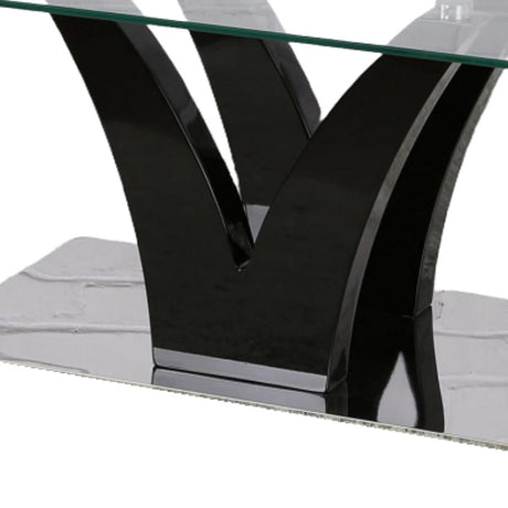 Modern-Rectangular-Glass-Coffee-Table-With-Black-High-Gloss-Pronged-Pedestal-Base-110cm