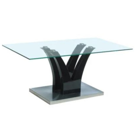 Modern-Rectangular-Glass-Coffee-Table-With-Black-High-Gloss-Pronged-Pedestal-Base-110cm