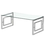 Modern-Rectangular-Glass-Coffee-Table-With-Geometric-Silver-Metal-Base-120cm