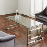 Modern-Rectangular-Glass-Coffee-Table-With-Geometric-Silver-Metal-Base-120cm