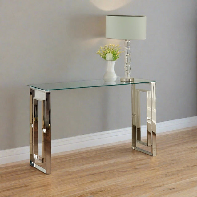 Modern-Rectangular-Glass-Console-Hallway-Table-With-Modern-Stainless-Steel-Base-120cm