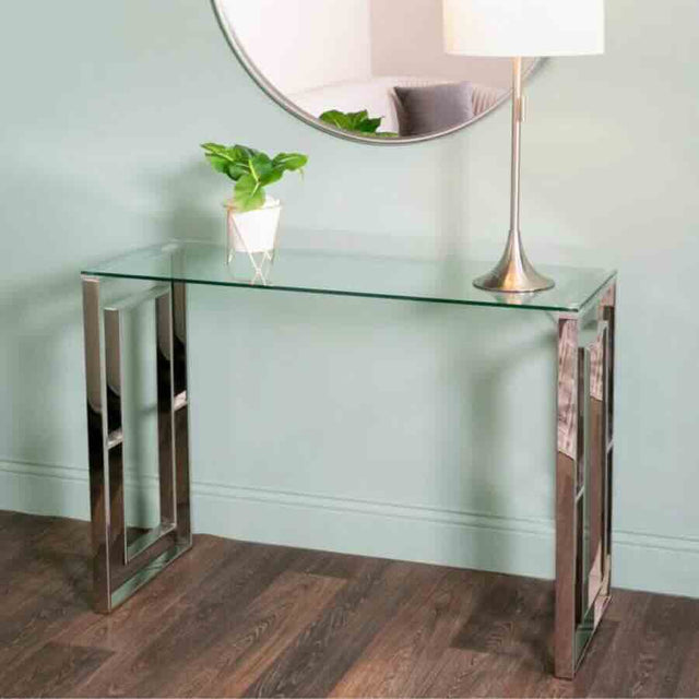 Modern-Rectangular-Glass-Console-Hallway-Table-With-Modern-Stainless-Steel-Base-120cm