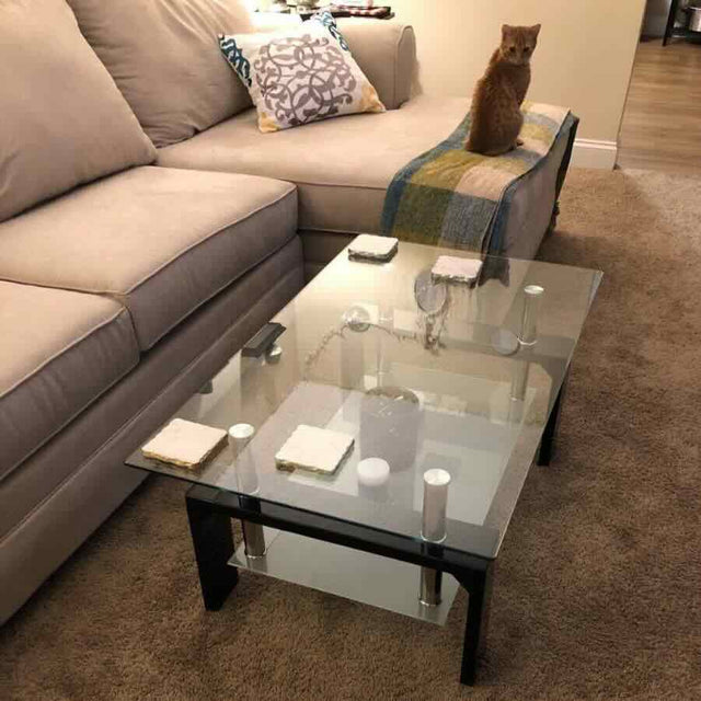 Modern-Rectangular-Glass-Top-Coffee-Table-With-Opaque-Glass-Shelf-_-Black-High-Gloss-Legs-90cm