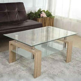 Modern-Rectangular-Glass-Top-Coffee-Table-With-Opaque-Glass-Shelf-_-Natural-Wood-Legs-90cm