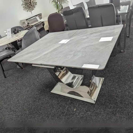 Modern-Rectangular-Grey-Marble-Ceramic-Extending-Dining-Table-With-Steel-Base-6-8-Seater