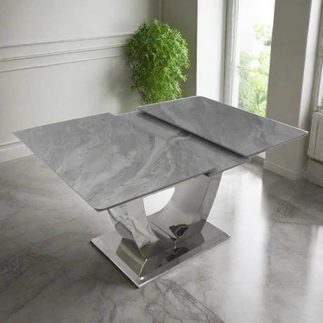 Modern-Rectangular-Grey-Marble-Ceramic-Extending-Dining-Table-With-Steel-Base-6-8-Seater