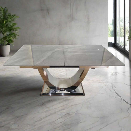 Modern-Rectangular-Grey-Marble-Ceramic-Extending-Dining-Table-With-Steel-Base-6-8-Seater