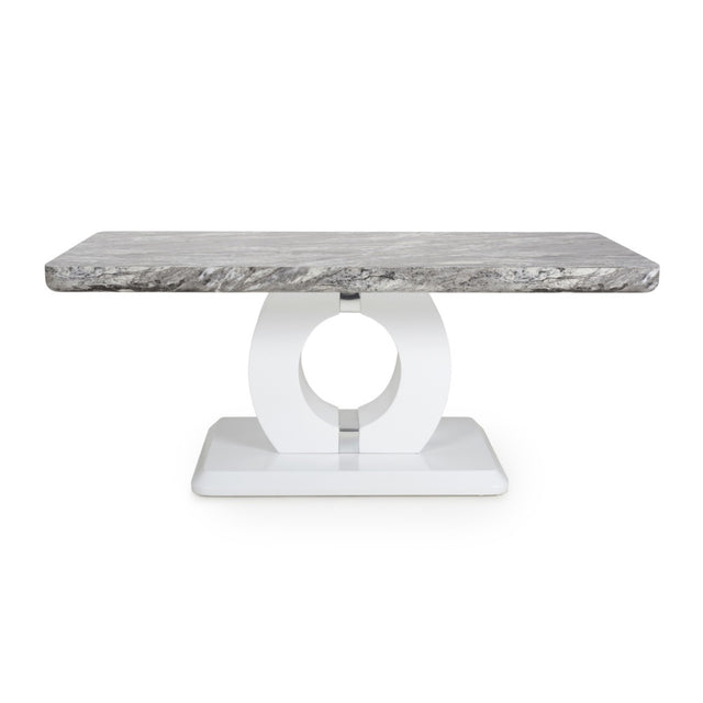 Modern-Rectangular-Grey-Marble-Dining-Table-&-Coffee-Table-Set-With-White-High-Gloss-Base