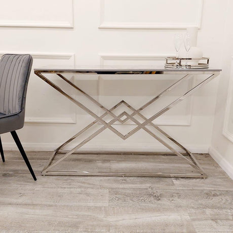 Modern-Rectangular-Grey-Marble-Console-Table-Metal-Geometric-Base-120cm