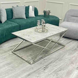 Modern-Grey-Marble-Matching-Coffee-&-Side-Table-Set-&-Metal-Angular-Base