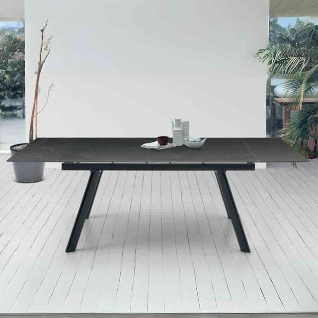 Henley Modern 8-10 Seater Rectangular Grey Sintered Stone Extending Dining Table