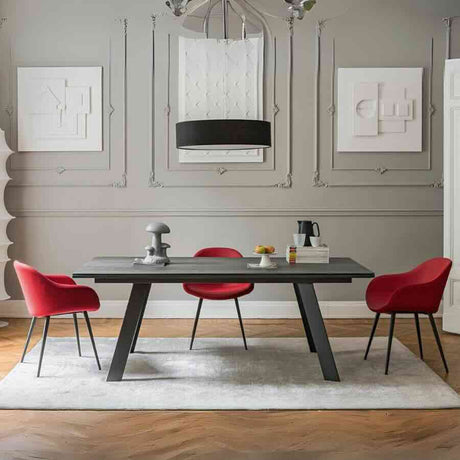 Henley Modern 8-10 Seater Rectangular Grey Sintered Stone Extending Dining Table