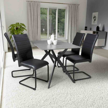 Modern-Black-Leather-Cantilever-Dining-Chair-Horizontal-Stitched-Black-Metal-Legs-Set-of-2