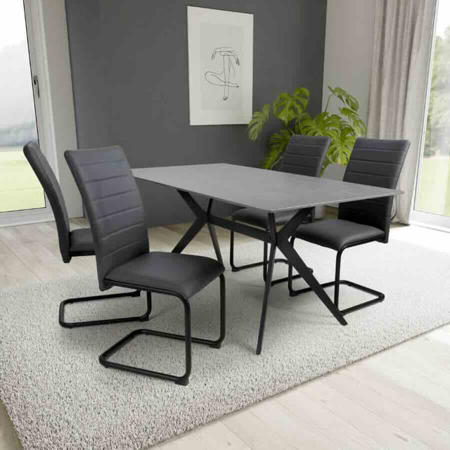 Modern-Rectangular-Grey-Stone-Dining-Table-And-4-Grey-Leather-Dining-Chairs-Kitchen-Table-Set-160cm