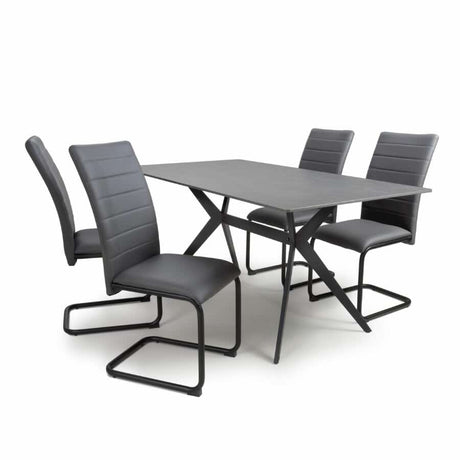 Modern-Rectangular-Grey-Stone-Dining-Table-And-4-Grey-Leather-Dining-Chairs-Kitchen-Table-Set-160cm