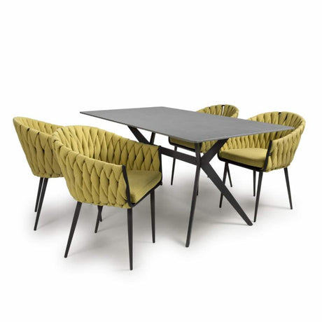 Modern-Rectangular-Grey-Stone-Dining-Table-And-4-Yellow-Fabric-Hand-Braided-Dining-Chairs-Kitchen-Table-Set-160cm