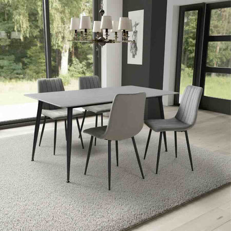 Modern-Rectangular-Grey-Stone-Dining-Table-With-4-Grey-Velvet-Chairs-Kitchen-Table-Set-160cm