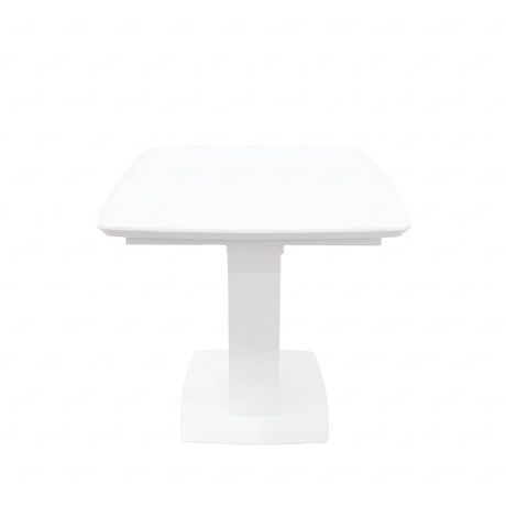 Modern-Rectangular-Matte-White-Glass-Top-Extending-Dining-Table