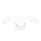 Modern-Rectangular-Matte-White-Glass-Top-Extending-Dining-Table