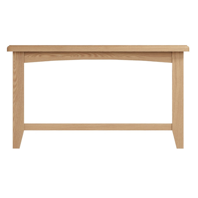 Jameson Rustic Rectangular Oak Wood Coffee Table With Shelf