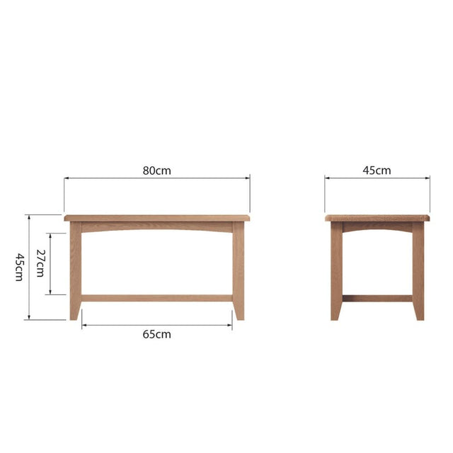 Jameson Rustic Rectangular Oak Wood Coffee Table With Shelf