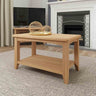 Jameson Rustic Rectangular Oak Wood Coffee Table With Shelf