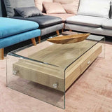 Modern-Rectangular-Tempered-Glass-Coffee-Table-With-Oak-Wood-Drawer-110cm