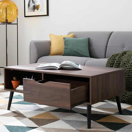 Modern-Rectangular-Walnut-Wood-Coffee-Table-With-Drawer-_-Storage-Wood-Legs-100cm