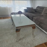 Modern-Rectangular-White-Glass-Coffee-Table-with-chrome-frame-130cm