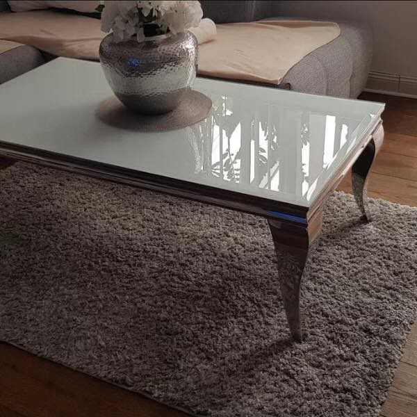 Modern-Rectangular-White-Glass-Coffee-Table-with-chrome-frame-130cm