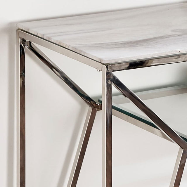 Modern-Rectangular-White-Glass-Marble-Console-Table-With-Glass-Shelf-_-Metal-Base-120cm