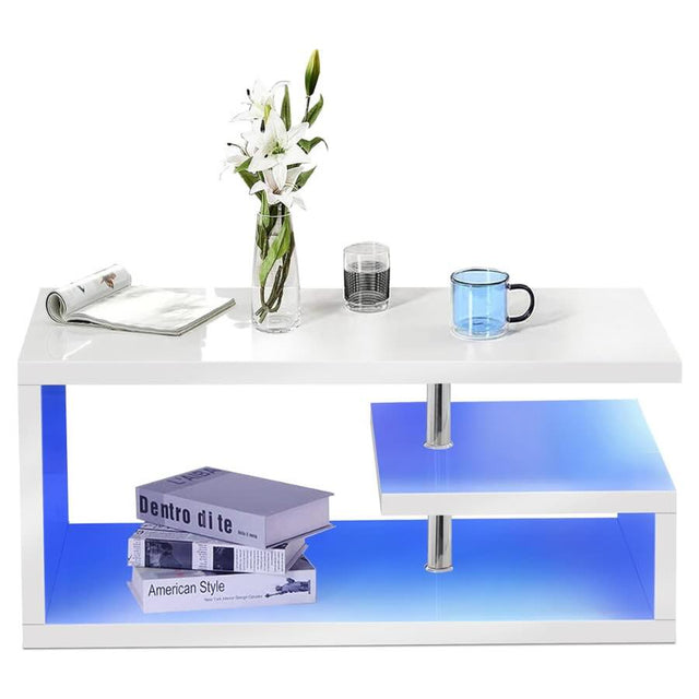 Modern-Rectangular-White-Gloss-Coffee-Table-With-Shelf-_-LED-Lighting-100cm