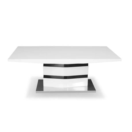 Modern-Rectangular-White-High-Gloss-Coffee-Table-With-White-Pedestal-Base-Black-Detailing-120cm