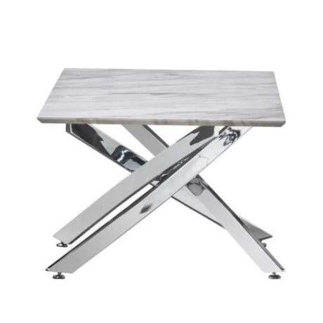 Modern-Rectangular-White-Marble-Coffee-Table-With-Chrome-Metal-Cross-Over-Base-100cm