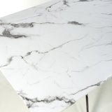 Aurelia Modern Rectangular White Marble Dining Table 160cm