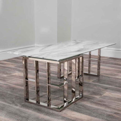 Modern-Rectangular-White-Marble-Glass-Coffee-Table-With-Geometric-Metal-Base-120cm