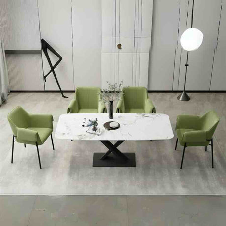 Modern-Rectangular-White-Sintered-Stone-Marble-6-Seater-Dining-Table-Black-Metal-Pedestal-Crossover-Base-160cm