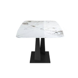 Modern-Rectangular-White-Sintered-Stone-Marble-6-Seater-Dining-Table-Black-Metal-Pedestal-Crossover-Base-160cm